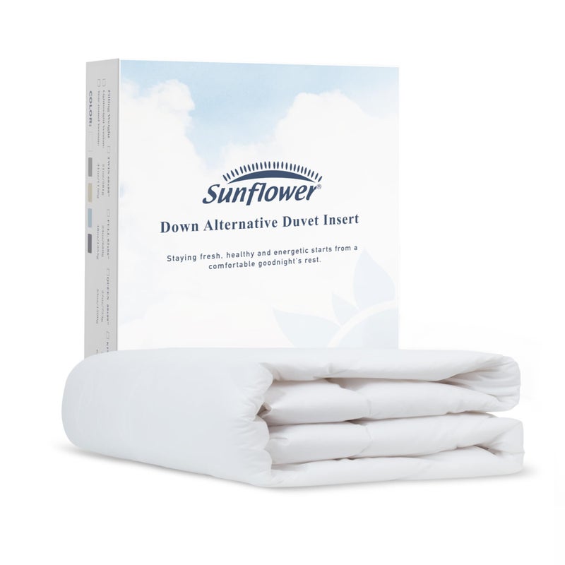 sunflower Down Alternative King Size Lightweight 100% Cotton Shell Bedding King Comforter Blanket for Hot Sleepers 88"x104" with Corner Tabs Soft Breathable Machine Washable - Image 1
